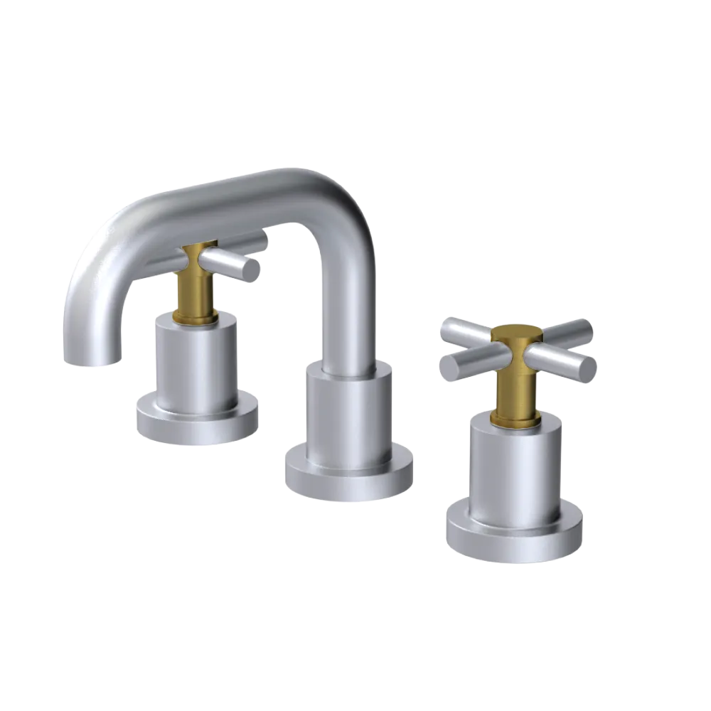 Rubinet Widespread Lav. Set. (less drain) Satin Chrome