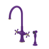 Rubinet Two Handle Single Hole Kitchen Set with Hand Spray Purple Haze