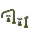 Rubinet Widespread Kitchen Set with Hand Spray Green Envy