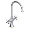 Rubinet Two Handle Single Hole Kitchen Set Satin Chrome