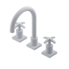 Rubinet Widespread Lav. Set. (less drain) White