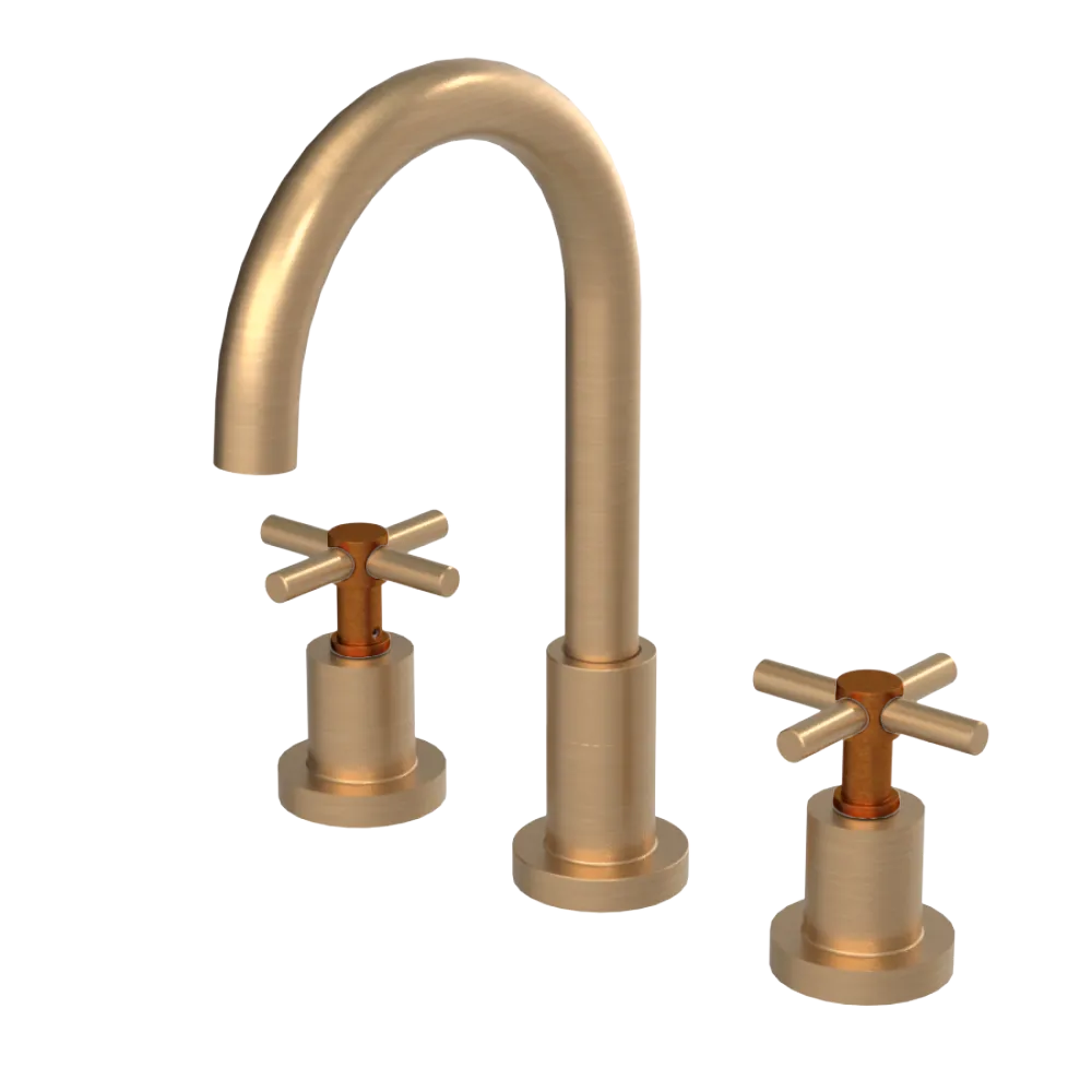 Rubinet Widespread Kitchen Set with LaSalle Spout Satin Gold