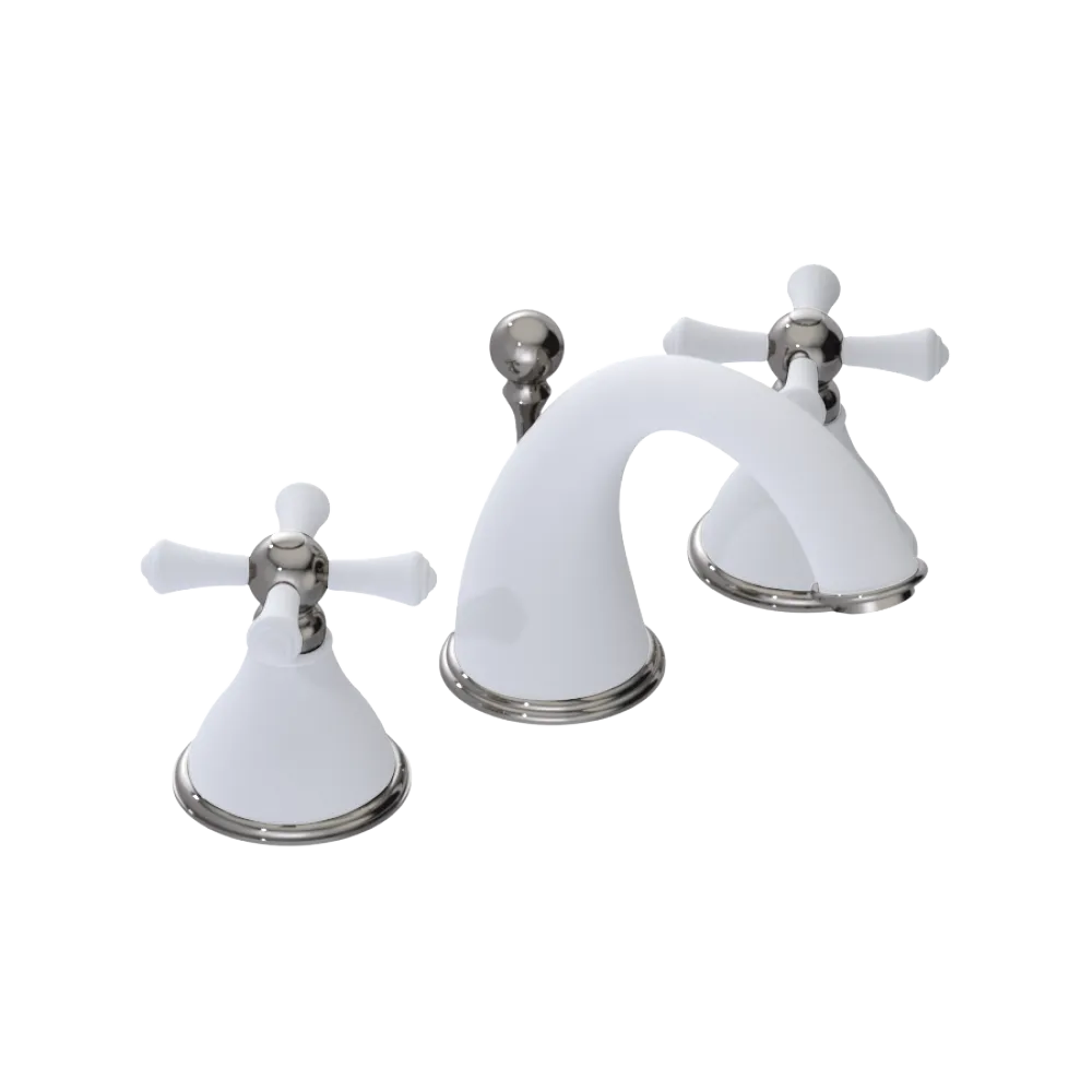 Rubinet Widespread Lav. Set. (less drain) Matt White