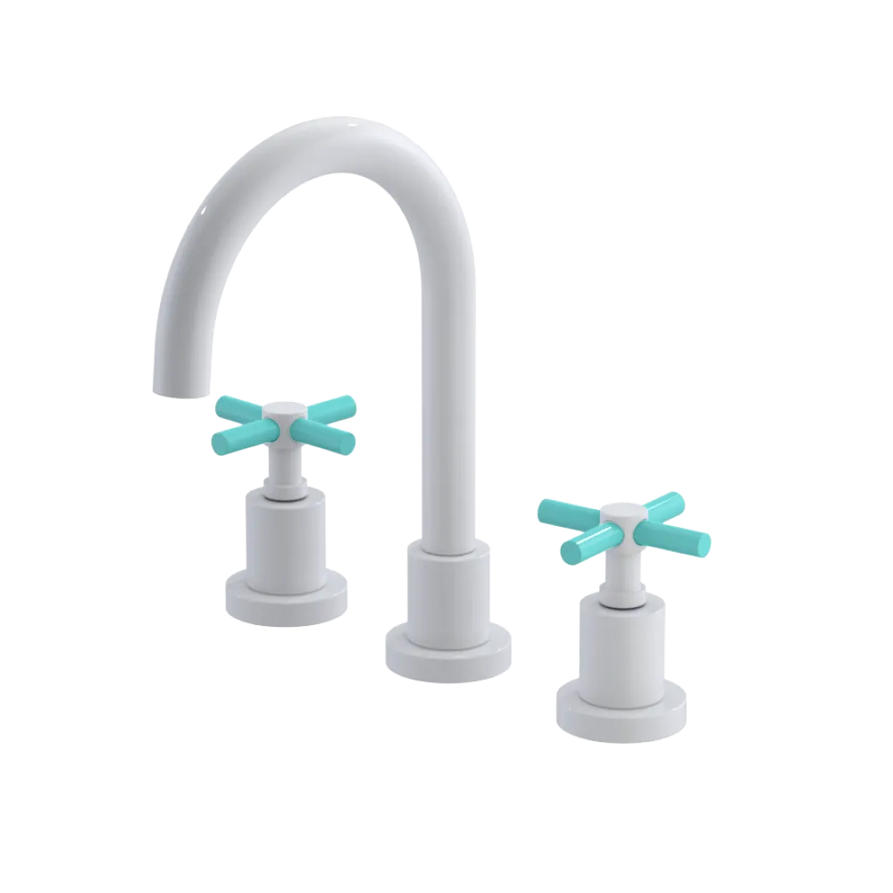 Rubinet Widespread Lav. Set. (less drain) White