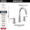 Delta Nicoli Two Handle Widespread Pull-Down Bathroom Faucet
