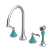 Rubinet Widespread Kitchen Set with Hand Spray Satin Chrome