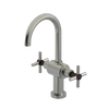 Rubinet Single Hole Dual Handle Lav. Set with LaSalle Spout (less drain) Satin Nickel