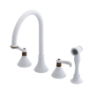 Rubinet Widespread Kitchen Set with Hand Spray Matt White