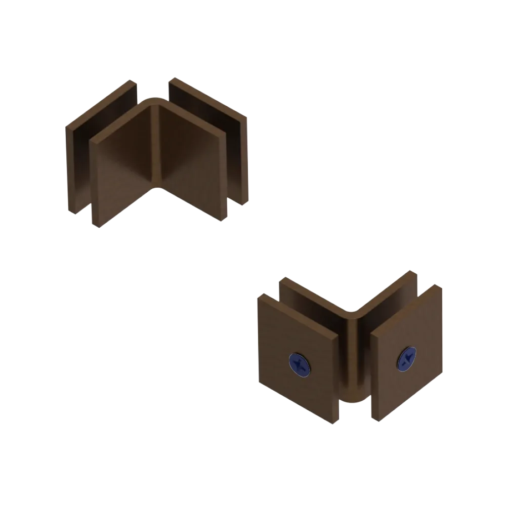 Rubinet 90 Glass to Glass Open Face Tuscan Brass