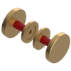 Rubinet Shower Door Knob (set) Satin Gold