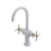 Rubinet Single Hole Dual Handle Lav. Set with LaSalle Spout (less drain) Matt White