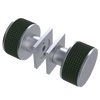 Rubinet Shower Door Knob (set) Satin Chrome