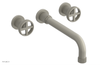 DUSTRIE Wall Lavatory Set - 10" Spout - Cross Handle - Grooved 370-11-10
