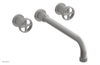 DUSTRIE Wall Lavatory Set - 12" Spout - Cross Handle - Grooved 370-11-12