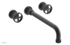 DUSTRIE Wall Lavatory Set - 12" Spout - Cross Handle - Grooved 370-11-12