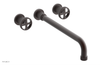 DUSTRIE Wall Lavatory Set - 14" Spout - Cross Handle - Grooved 370-11-14