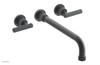 DUSTRIE Wall Lavatory Set - 12" Spout - Lever Handle - Grooved 370-12-12