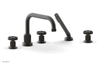 DUSTRIE - Deck Tub Set with Hand Shower - Cross Handles - Grooved 370-50