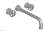 DUSTRIE Wall Lavatory Set - 12" Spout - Cross Handle - Knurled 371-11-12