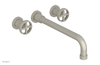 DUSTRIE Wall Lavatory Set - 12" Spout - Cross Handle - Knurled 371-11-12