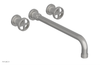 DUSTRIE Wall Lavatory Set - 14" Spout - Cross Handle - Knurled 371-11-14