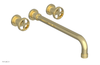 DUSTRIE Wall Lavatory Set - 14" Spout - Cross Handle - Knurled 371-11-14