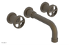 DUSTRIE Wall Lavatory Set - 7 5/8" Spout - Cross Handle - Knurled 371-11