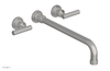 DUSTRIE Wall Lavatory Set - 14" Spout - Lever Handle - Knurled 371-12-14