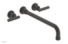 DUSTRIE Wall Lavatory Set - 14" Spout - Lever Handle - Knurled 371-12-14