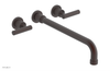DUSTRIE Wall Lavatory Set - 14" Spout - Lever Handle - Knurled 371-12-14