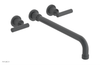 DUSTRIE Wall Lavatory Set - 14" Spout - Lever Handle - Knurled 371-12-14