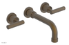 DUSTRIE - Wall Tub Set - 7 5/8" Spout - Lever Handles - Knurled 371-57
