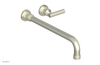 DUSTRIE Single Handle Wall Lavatory Set - 14" Spout - Knurled 371-16-14