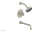 DUSTRIE - Pressure Balance Tub & Shower Set - 10" Spout - Cross Handle - Knurled 371-26-10