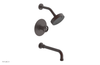 DUSTRIE - Pressure Balance Tub & Shower Set - 10" Spout - Cross Handle - Knurled 371-26-10