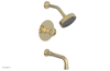 DUSTRIE - Pressure Balance Tub & Shower Set - 7 5/8" Spout - Cross Handle - Knurled 371-26
