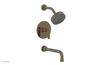 DUSTRIE - Pressure Balance Tub & Shower Set - 10" Spout - Lever Handle - Knurled 371-27-10