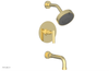 DUSTRIE - Pressure Balance Tub & Shower Set - 7 5/8" Spout - Lever Handle - Knurled 371-27