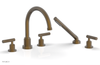 DUSTRIE - Deck Tub Set with Hand Shower - Lever Handles - Knurled 371-49