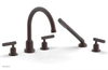 DUSTRIE - Deck Tub Set with Hand Shower - Lever Handles - Knurled 371-49