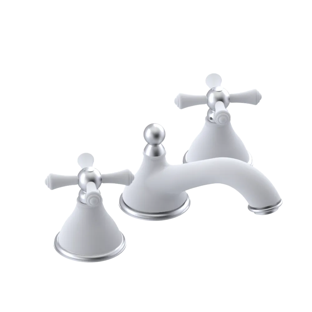 Rubinet Widespread Lav. Set. (less drain) Matt White