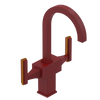 Rubinet Single Hole Dual Handle Lav. Set. (less drain) Maroon