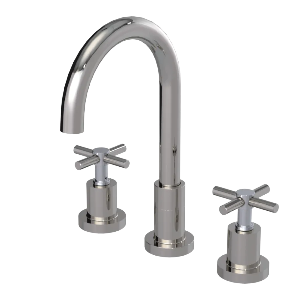 Rubinet Widespread Kitchen Set with LaSalle Spout Polished Nickel