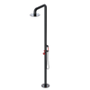 Rubinet Pressure Balance Outdoor Shower with Hand Held Shower & 10" Shower Head - 304 Stainless Steel Black