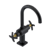 Rubinet Single Hole Dual Handle Lav. Set. (less drain) Black