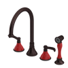 Rubinet Widespread Kitchen Set with Hand Spray Tuscan Brass