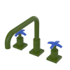 Rubinet Widespread Kitchen Set with Genesis Spout Green Envy