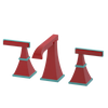 Rubinet Widespread Lav. Set. (less drain) Red