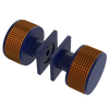 Rubinet Shower Door Knob (set) Midnight Blue