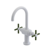 Rubinet Single Hole Dual Handle Lav. Set with LaSalle Spout (less drain) White